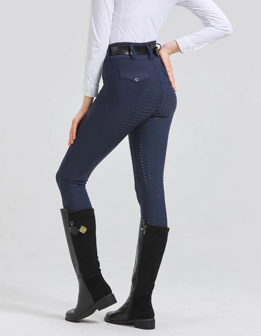 Professional equestrian pants full silicone quick-dry elastic tight equestrian sports pants anti-slip riding pants thick wear-re