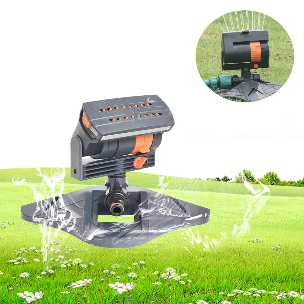 Mini Oscillating Sprinkler Adjustable Rotating Lawn Sprinkler 16 Holes Irrigation Watering System for Outdoor Yard Garden Grass