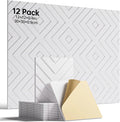 Sound Proof Foam Panels 12 Pack Self-Adhesive Acoustic Wall Panels for Home Office Door Ceiling White