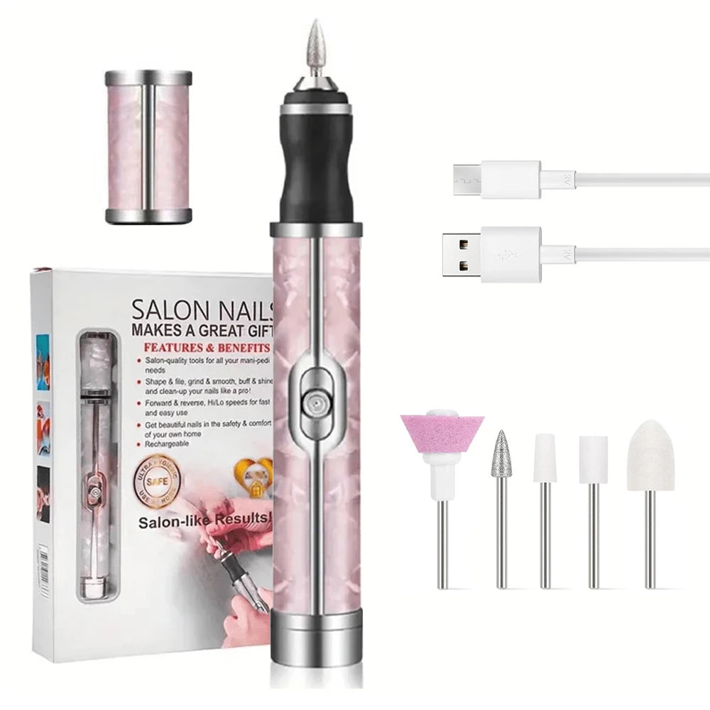 Torno Eléctrico para Uñas Portátil | 4 Velocidades | Kit Manicure y Pedicure Profesional 💅 - Firu Total Sales