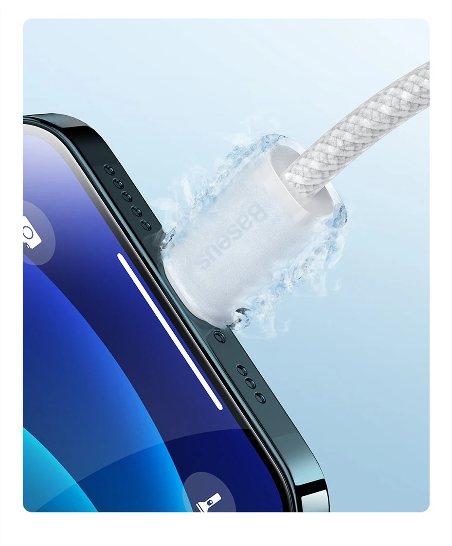 Baseus Cable USB-C 20W PD 3A | Trenzado | 0.5m/1m/2m | iPhone 14/13/12/11 Pro Max, iPad y MacBook