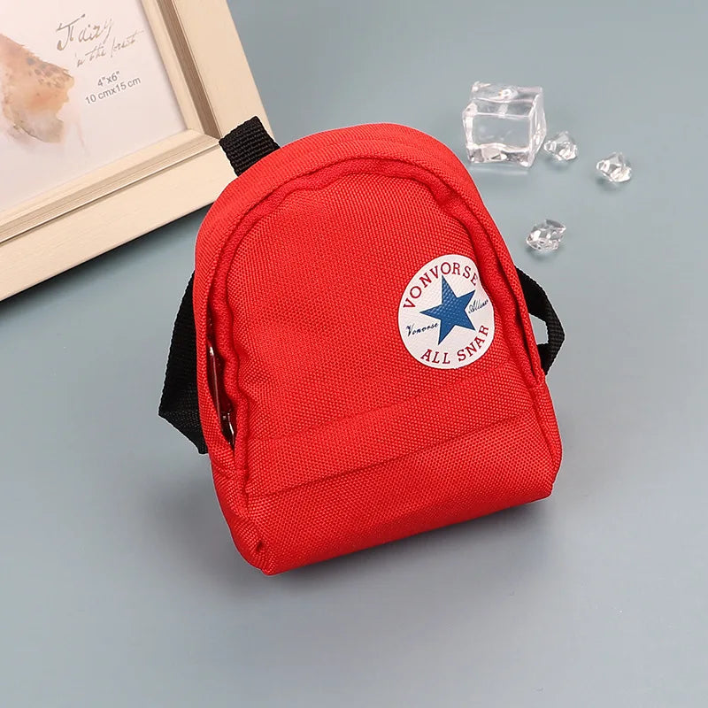Creative Mini Backpack Design Coin Purse Men Women Portable Mountaineering Buckle Key Wallet Canvas Earphone Storage Bag