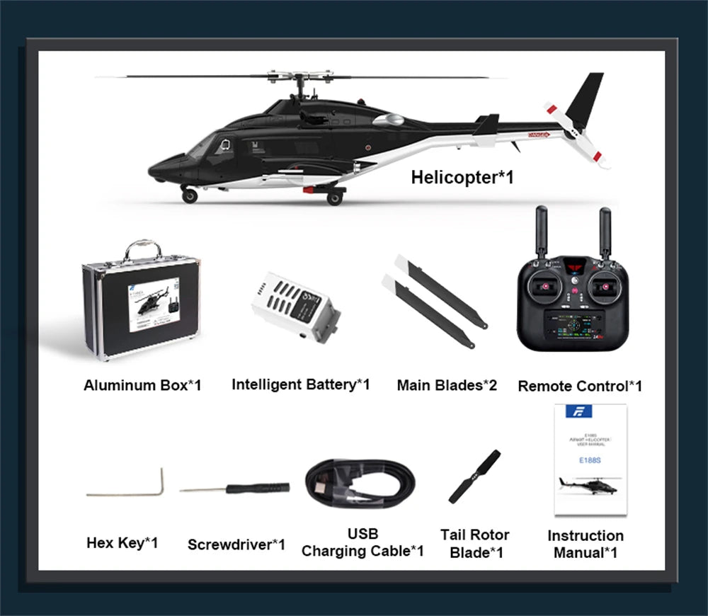 Helicóptero RC Eachine E188S AirWolf GPS | Motor Brushless | 9 Canales | RTF 🚁 - Firu Total Sales