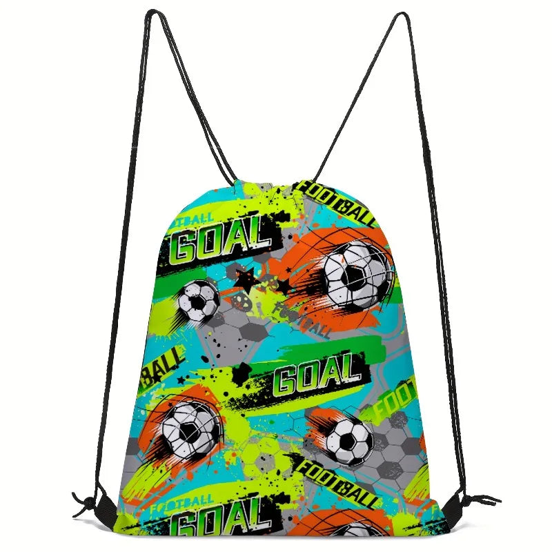 Random 1 casual print colorful drawstring neutral gaming backpack, unisex sports and fitness training storage bag