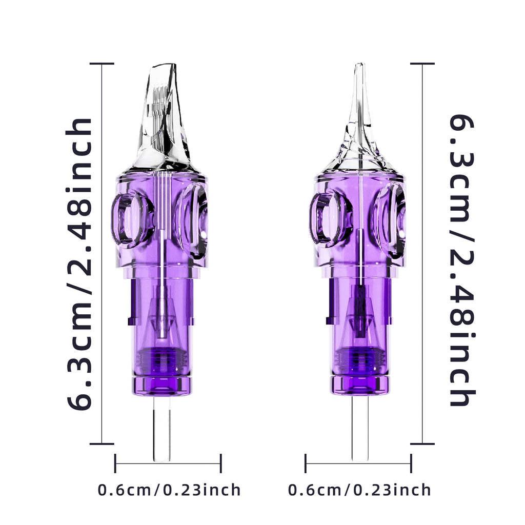 Tattoo Cartridge Needles POSEIDON 20PCS Disposable Safty RL RS RM M1 Tattoo Needle Hot Sale Purple Tattoo Cartridge Needles