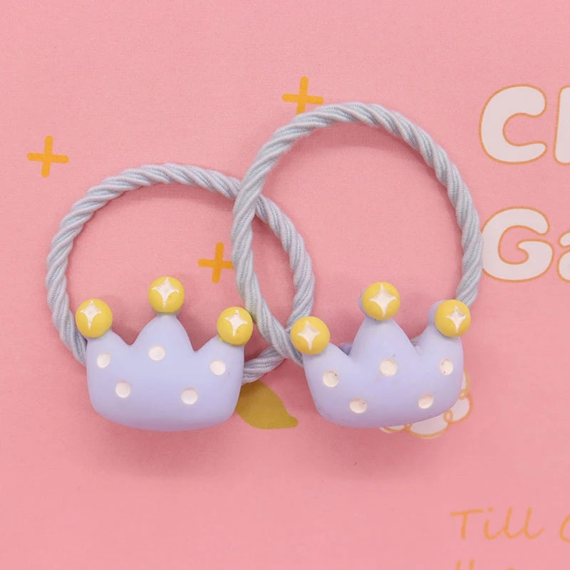 2Pcs/Set Halloween Gift Resin Strawberry Hair Accessories Colorful Hair Ties Children's Rubber Bands Kid Headband Scrunchies