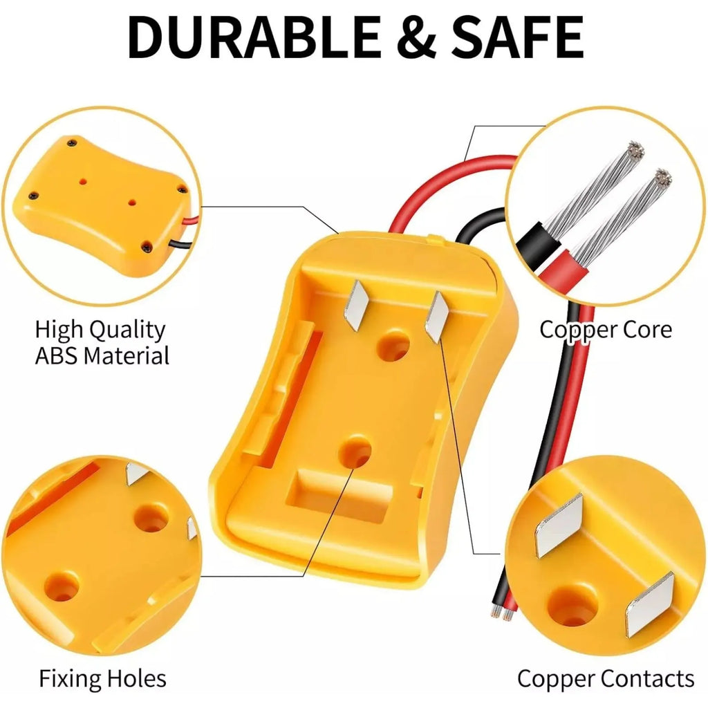 1Pc Power Connector Battery Adapter For DeWalt DCB184  DCCB204 18V/20V Max Battery Battery DIY Power Wheel Adapter Dock Holder