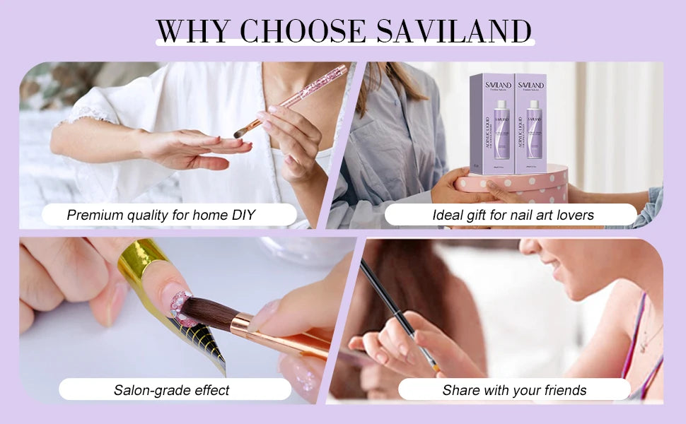 Saviland Monomer Acrylic Nail Liquid 180/500ml Large Capacity Professional Acrylic Nail Liquid For DIY Crystal Liquid Nail Art