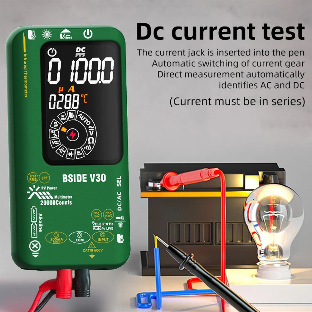 BSIDE NEW Digital Multimeter 20000counts Smart Infrared Temperature Tester T-RMS 1500V DC AC Voltage Rechargeable Multiteter DMM