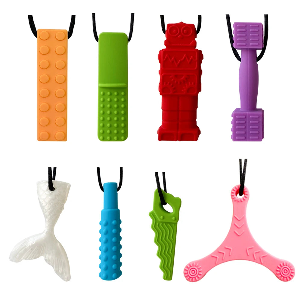 Baby Silicone Chew Teether Necklace — Sensory Therapy | Autism & ADHD