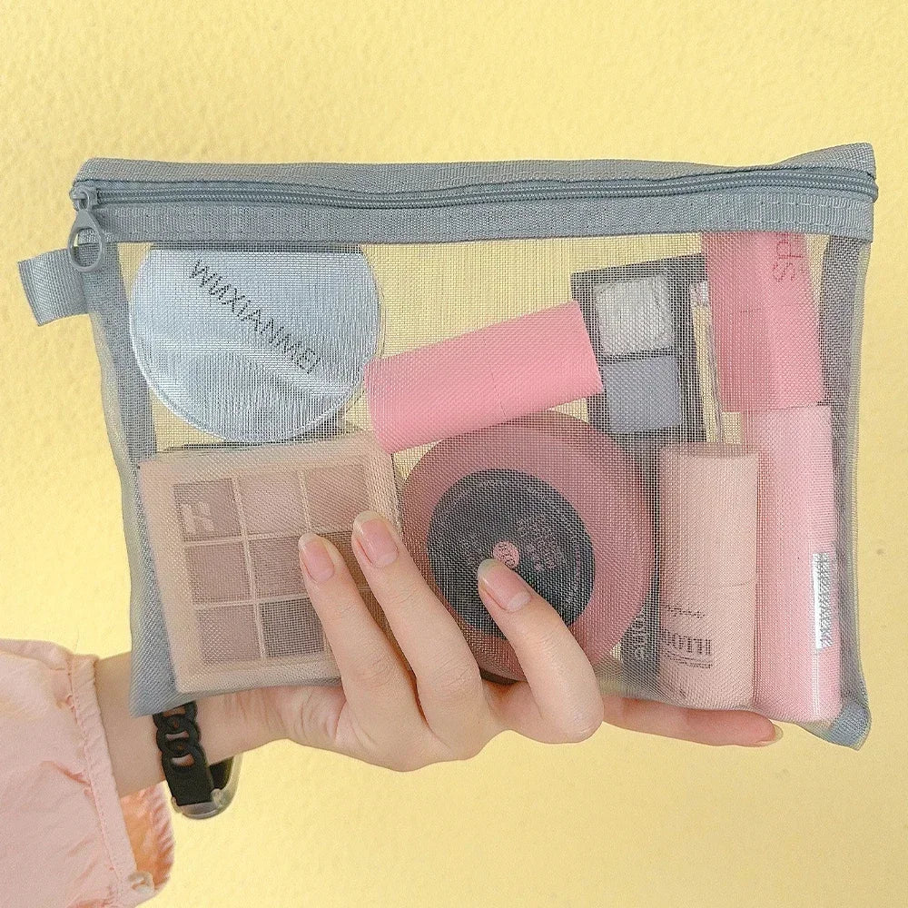 1/3pcs Mesh Clear Cosmetic Bags Small Large Black Makeup Bag Portable Travel Toiletry Organizer Case Lipstick Storage Pouch