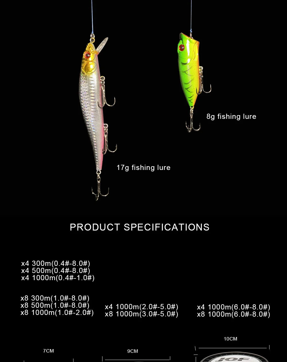 Línea de Pesca Trenzada JOF X8 300M-1000M | 8 Hebras PE | 20-100LB 🎣