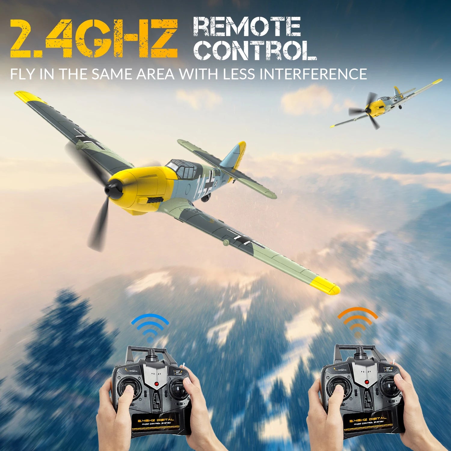 VOLANTEXRC Avión RC BF109 | 4 Canales | RTF | Alerón y Giroscopio | Acrobacias | 3 Modos | Fácil para Principiantes