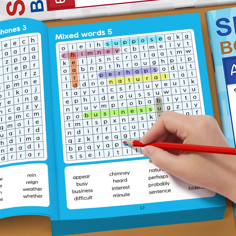 Spelling Book of Word Search Advanced & Elementary 32 Pages Mixed Words Puzzle Book for Adults Brain Exercise & Entertainment