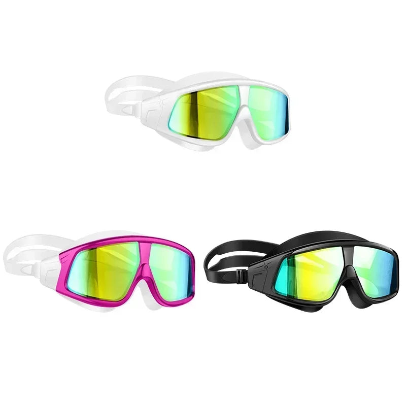1 Pcs Adult male and female universal professional swimming goggles waterproof, anti fog, anti UV electroplated high-definition