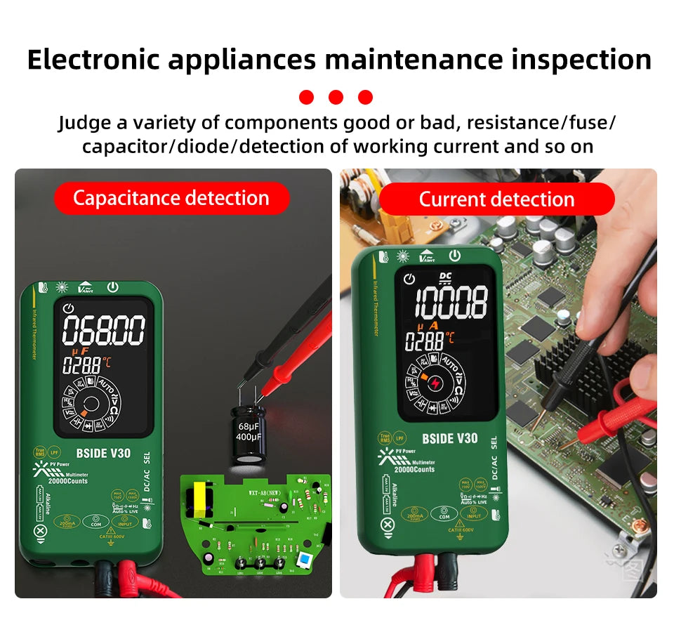 BSIDE NEW Digital Multimeter 20000counts Smart Infrared Temperature Tester T-RMS 1500V DC AC Voltage Rechargeable Multiteter DMM