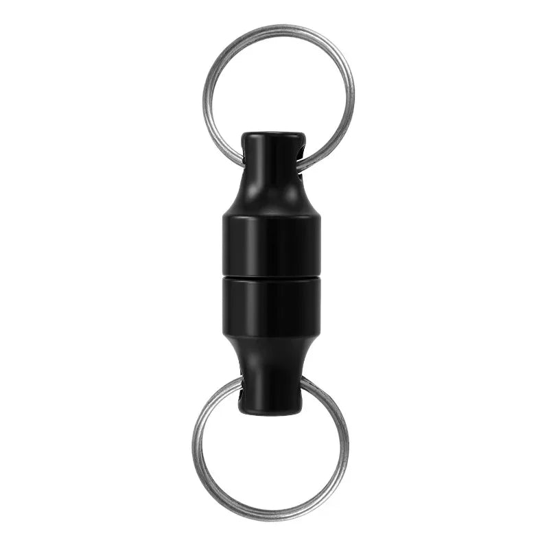 6/1Pairs Magnetic Mini Keychains Double Loops Hook Carbon Steel Anti-loss Car Keys Necklace Hanging Holders Magnets Storage Tool
