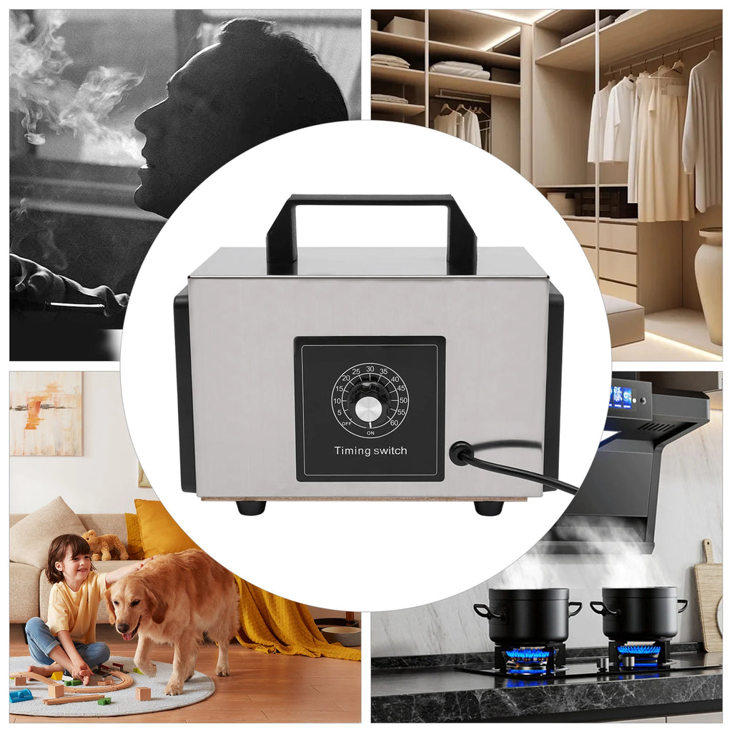 Generador de Ozono Comercial 120W 10g/h | Eliminador de Olores | Purificador O3 🌬️