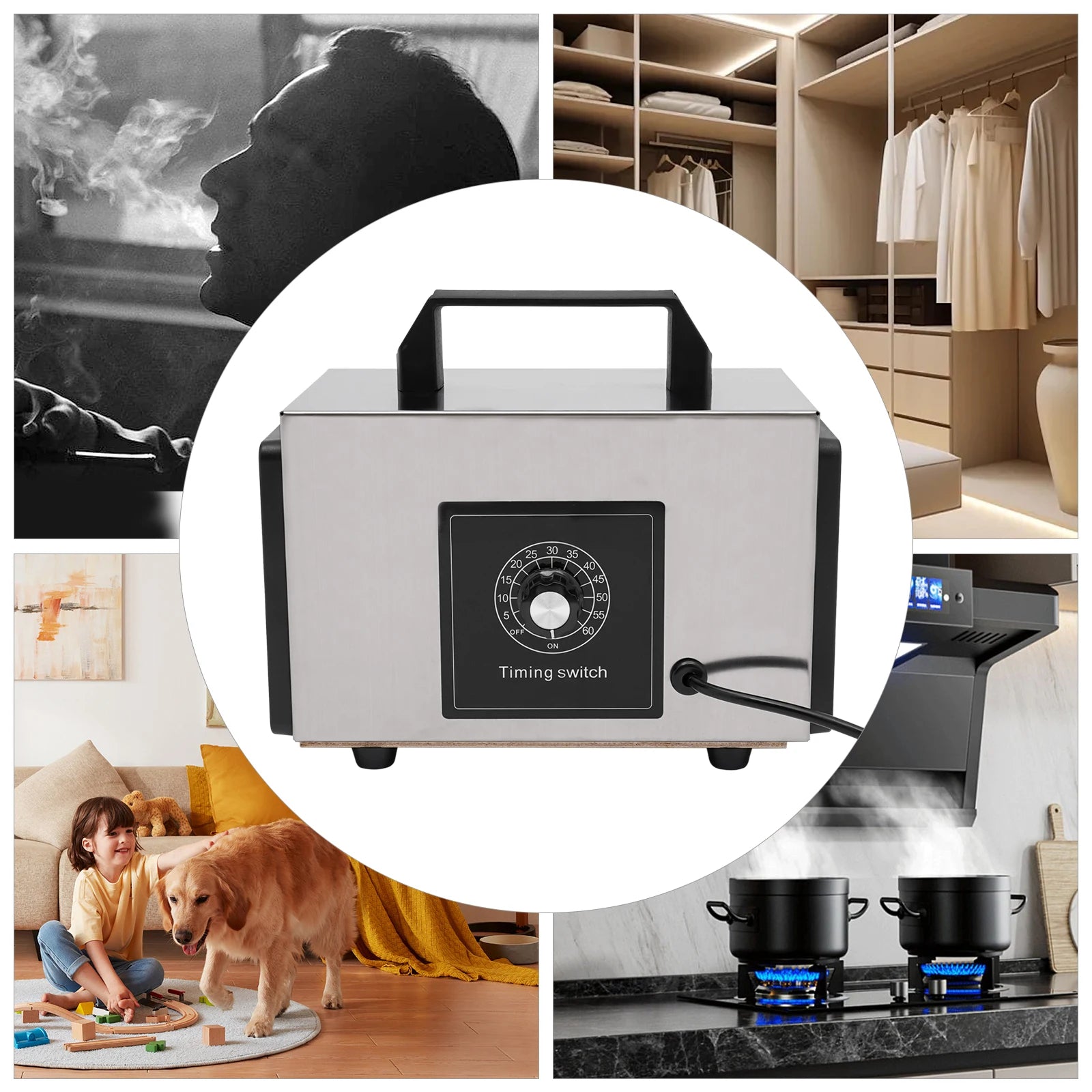 Generador de Ozono Comercial 120W 10g/h | Eliminador de Olores | Purificador O3 🌬️