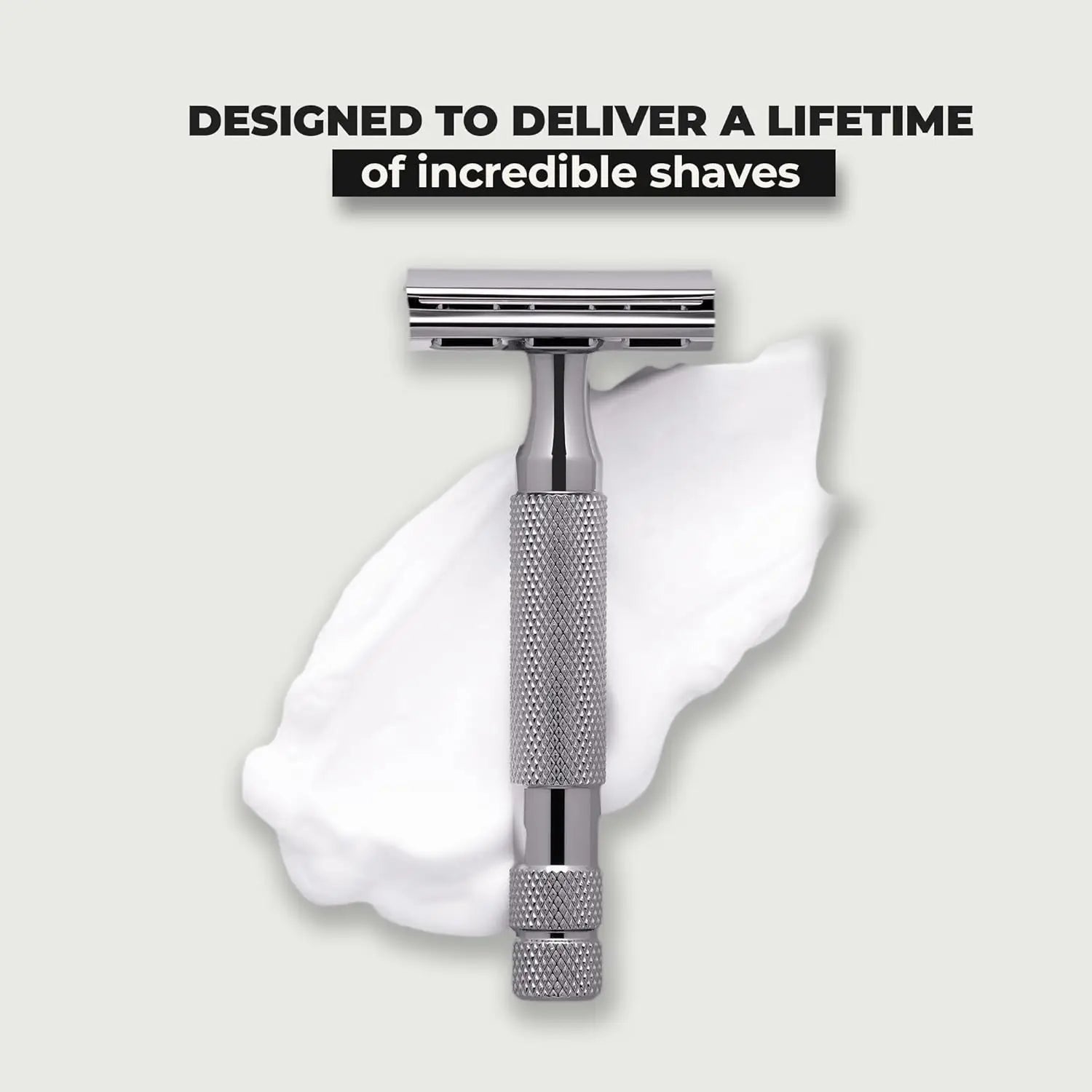 Adjustable Double Edge Safety Razor with 5 Recyclable Blades, Reusable for Men and Women