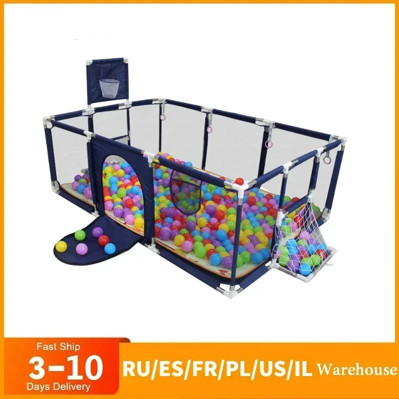 Corralito Parque Infantil para Bebés | Tubos de Acero Reforzado | Caja de Pelotas