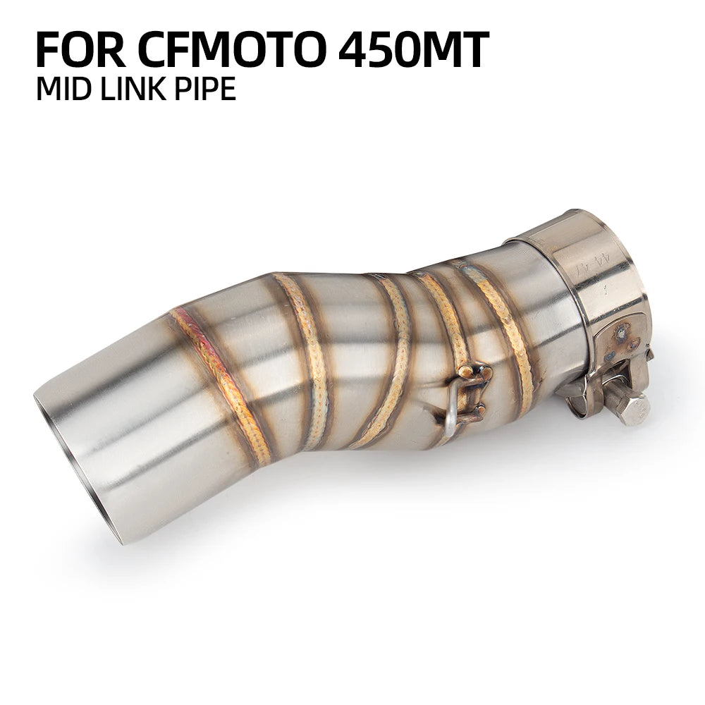 Adventure Motorcycle Exhaust System Modify Front mid Link Pipe Escape Moto Connect 51mm Or Original Muffler for CFMOTO 450MT ADV