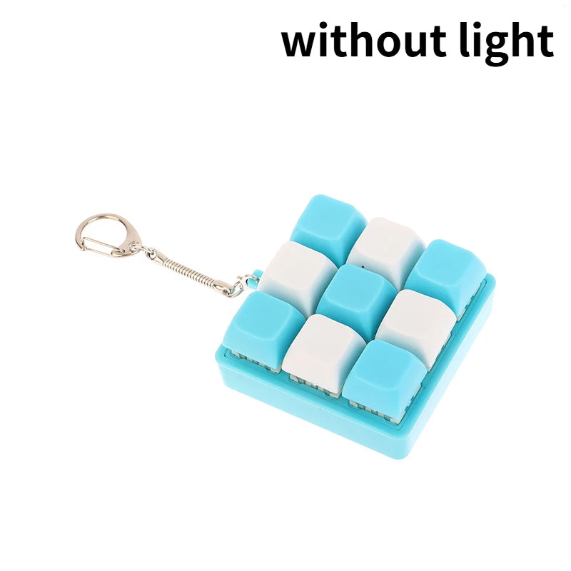 4/9 Keys Mechanical Keyboard Axis Tester LED Keyboard Key Toy Stress Relief DIY Button Keycap Fidget Keychain Toys Gift