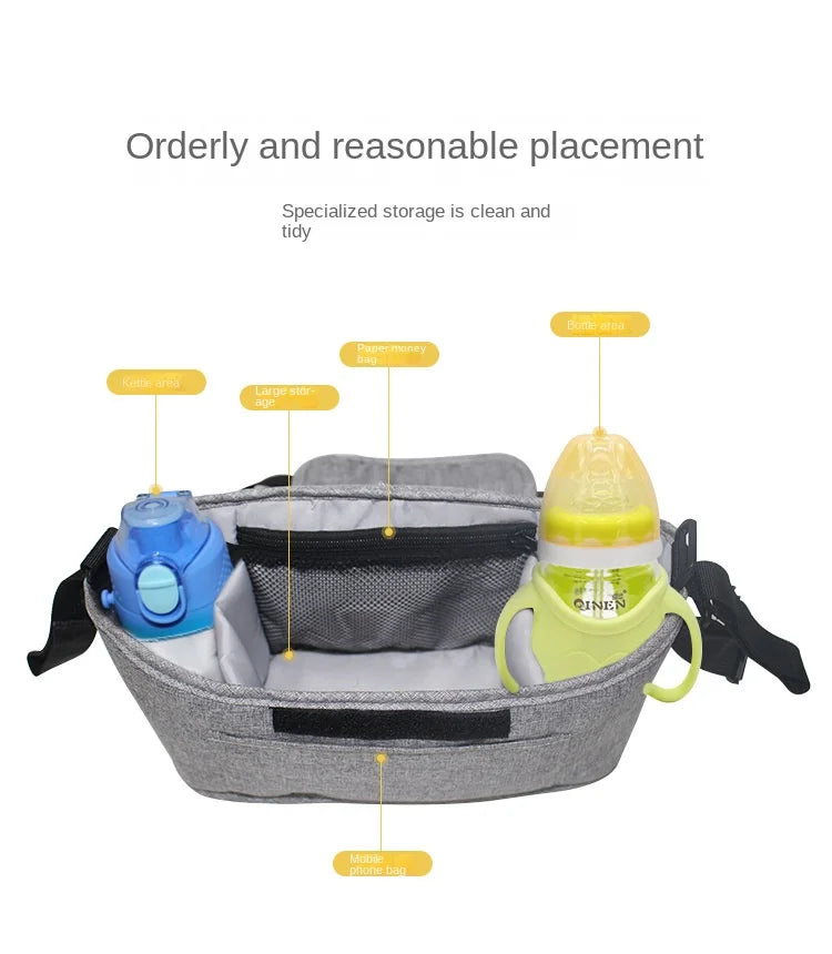 Bolsa Organizadora para Cochecito | Gran Capacidad | Portabiberones y Accesorios Bebé