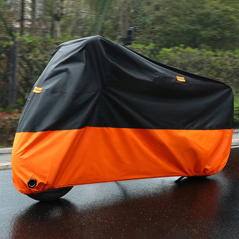 Motorcycle Cover Waterproof Dustproof Wear-Resistant Fabric Motorbike Cover Motors Dust Rain UV Protector Cover for All Season