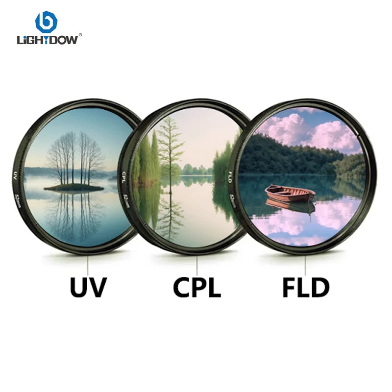 Lightdow UV+CPL+FLD+AND 2 4 8 Camera Lens Filter 6 in 1 Kits 49-82mm Kit for Cannon Nikon Sony Camera Lens USA ES Free Shipping