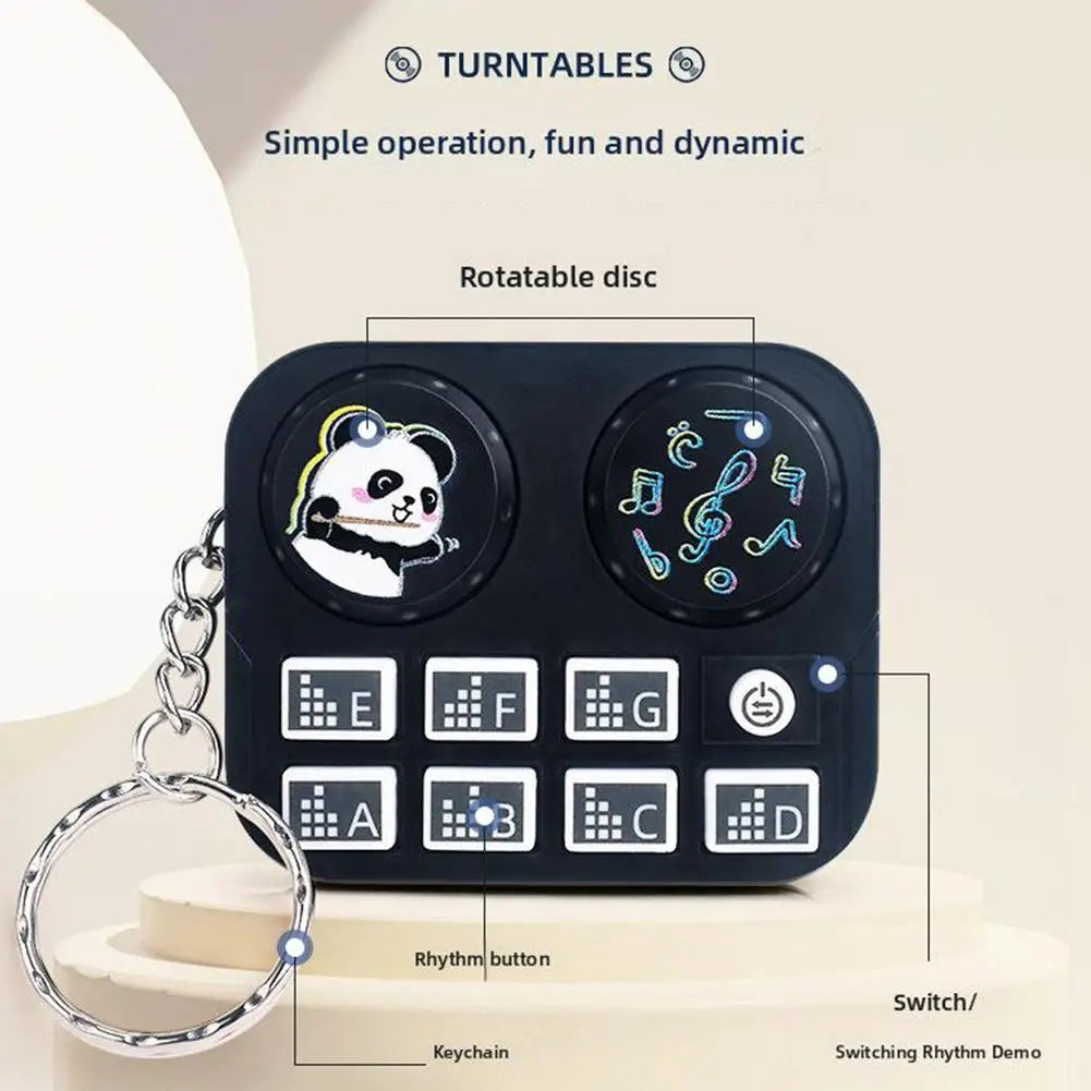 Mini Music DJ Disc Player Keychain Musical Instrument Sound Button Toy Games Educational Toy Bag Pendant Keychain