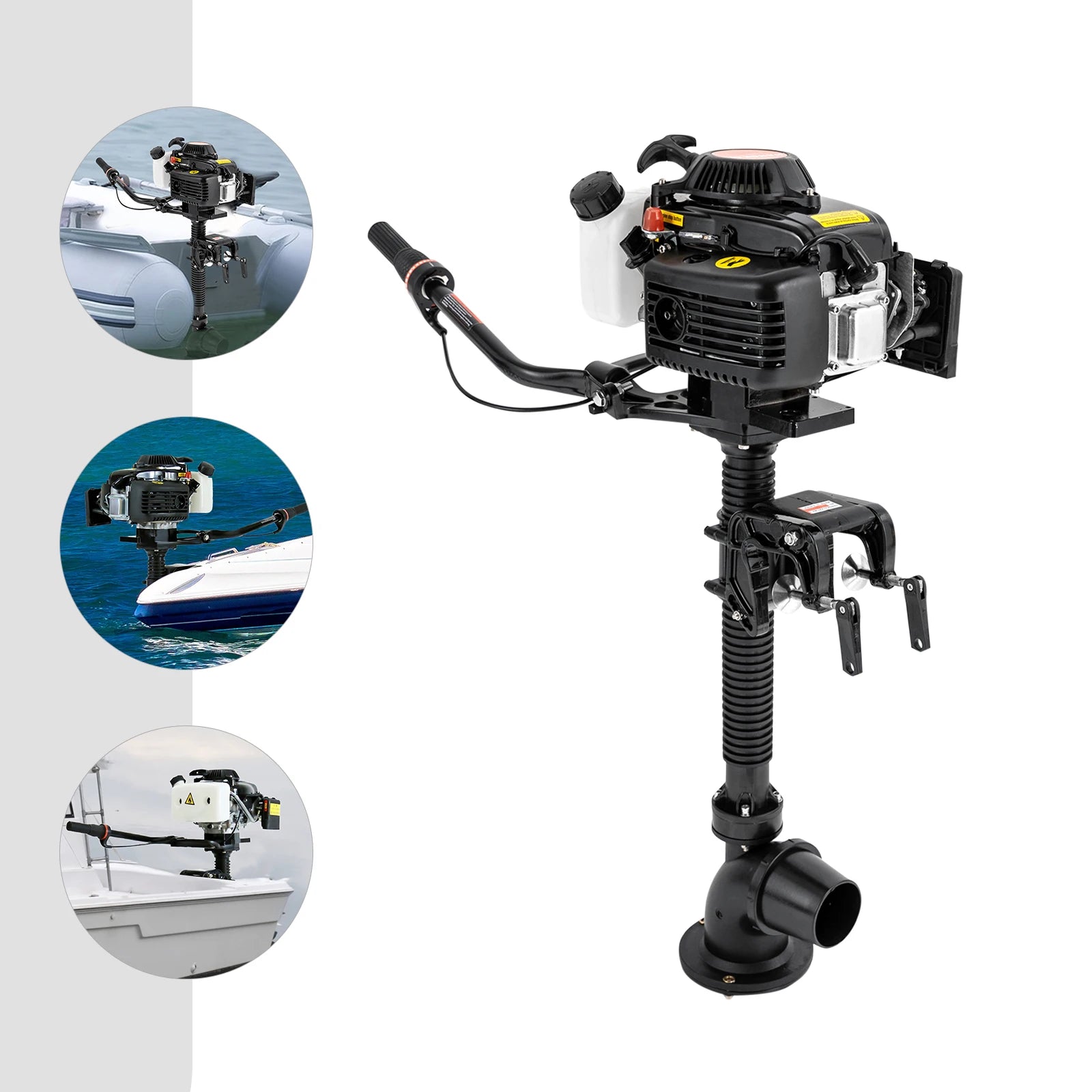 4 Stroke 4HP Outboard Motor Fishing Boat Engine with Air Cooling Jet Pump Outboard Short Shaft Motor 55cc