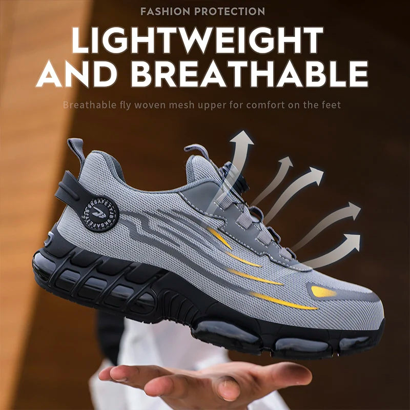 Zapatos de Seguridad Transpirables | Sin Cordones | Suela Blanda | Antipinchazos | Antiaplastad