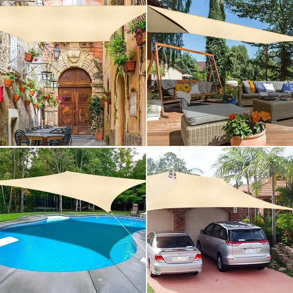 2x3/3x4/4x5/5x6M Sun Shade Sail Waterproof Outdoor Square Rectangle Garden Patio UV Block Party Canopy Pool Camp Awning Shelter