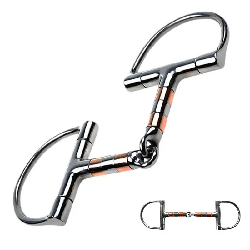 Filete Snaffle D-Ring con Cobre para Caballo | Articulación Simple | Ecuestre 🐎