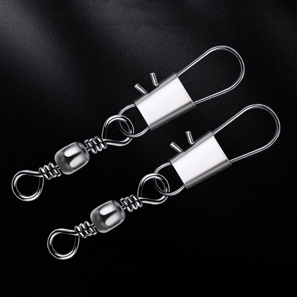 200pcs Bearing Rolling Swivel with Interlock Snap Rolling  Swivel Fishing Swivels for Connecting Fishing Line and Lures