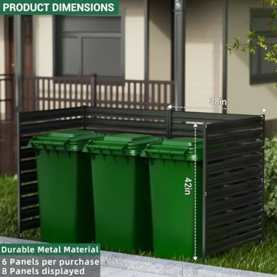Metal Privacy Fence Panels for Outside 42" H x 38" W 3 Panels Air Conditioner Fences Pool Equipment Enclosure Trash Can Fence N