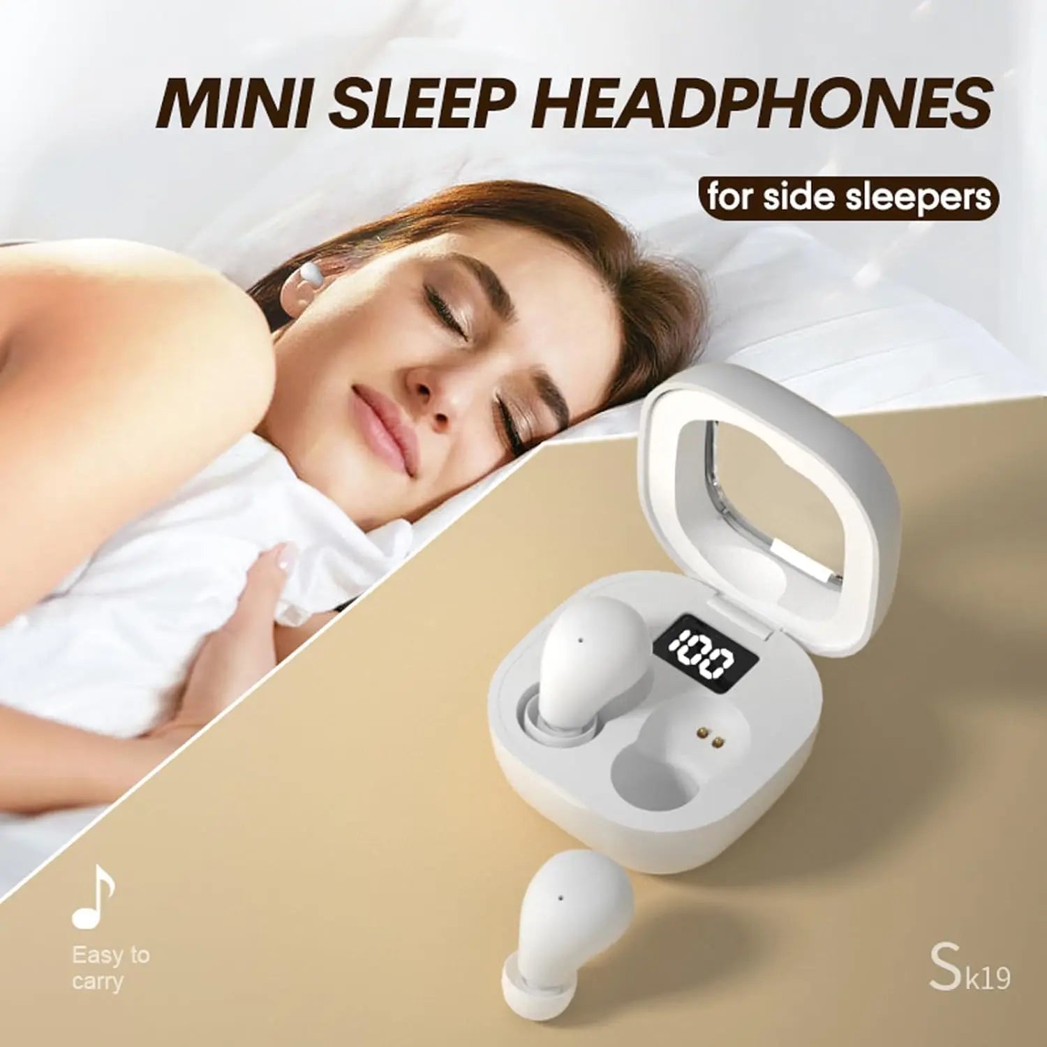 Auriculares Mini Invisibles SHUKE SK19 | Bluetooth 5.3 | Ultra Pequeños | Para Dormir | Discretos - Firu Total Sales