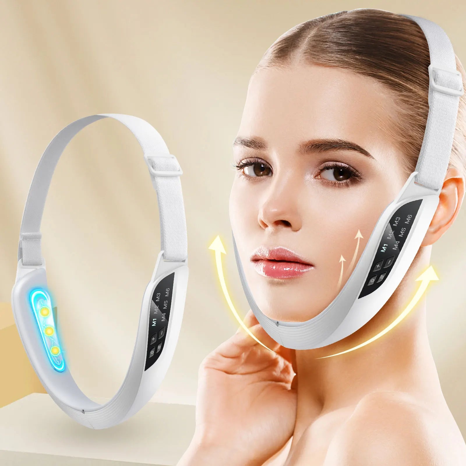 Masajeador Facial EMS PASTSKY | Lifting Antiarrugas | Reductor Doble Mentón | LED Fototerapia | Recargable - Firu Total Sales