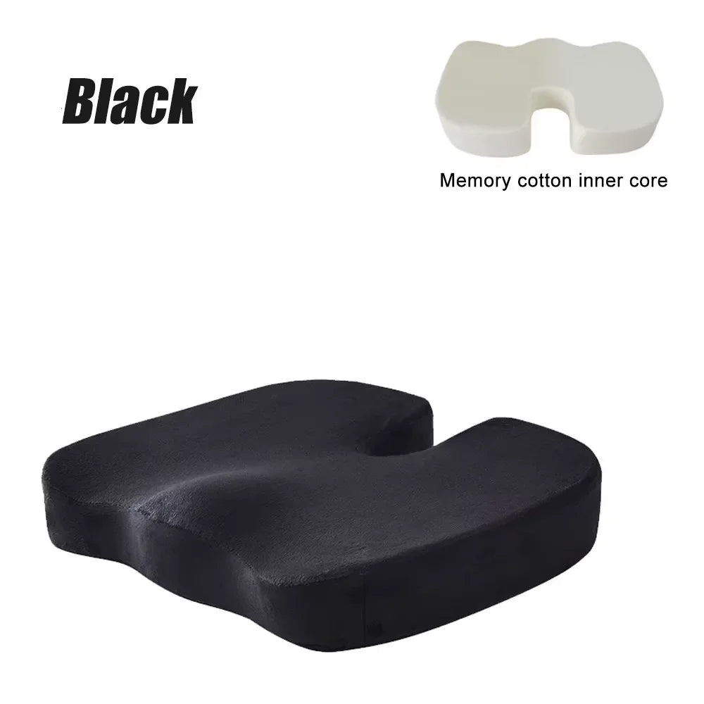 U-Shaped Memory Foam Seat Cushion, Orthopedic Pillow for Office Chair, Car, Travel, Hip & Back Support
