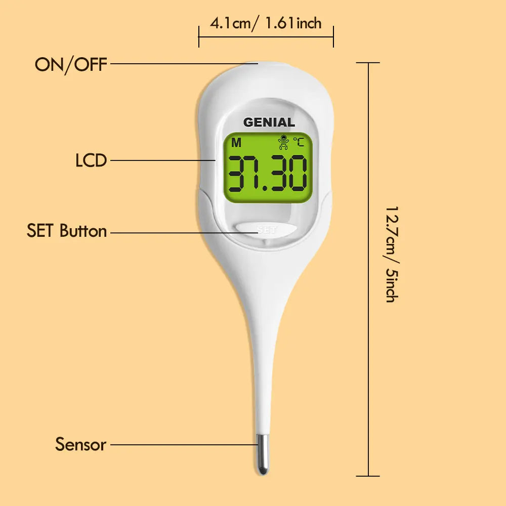 9S Digital Thermometer — Color-Coded | Oral, Rectal & Underarm | Baby & Adults