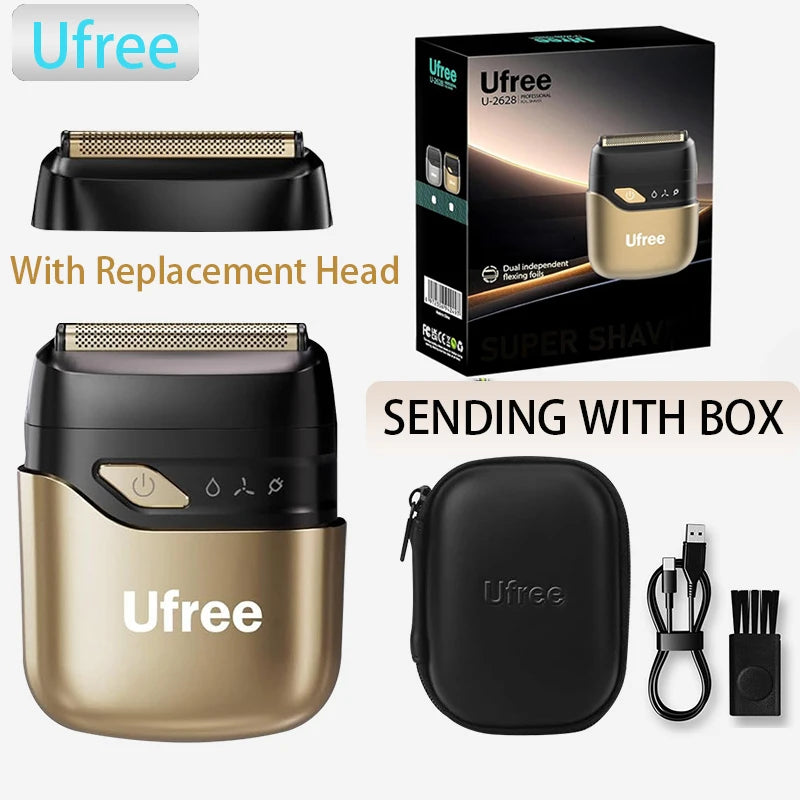 Ufree Foil Shaver for Men, Upgraded Electric Razor, Rechargeable Mens Shaver with 4 Floating Blades, LED Display USB-C Travel R