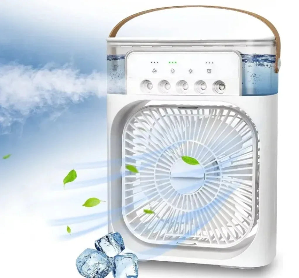 3 In 1 Portable Air Adjustment Humidifier Fan AIr Conditioner Household Small Air Cooler LED Night Lights Home Office Fans
