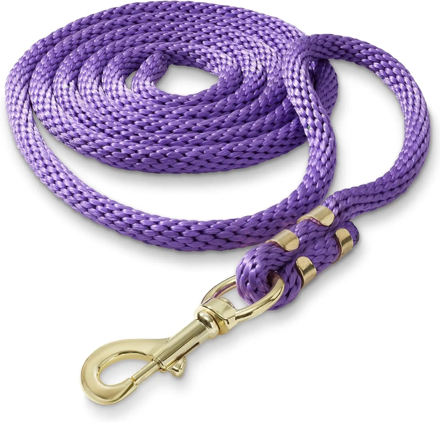 New 15MM Extra Thick Horse Lead Rope Cotton Weave Equestrian Rein Halters Braided Brass Plated Snap  Chain Bridle Leading Leash