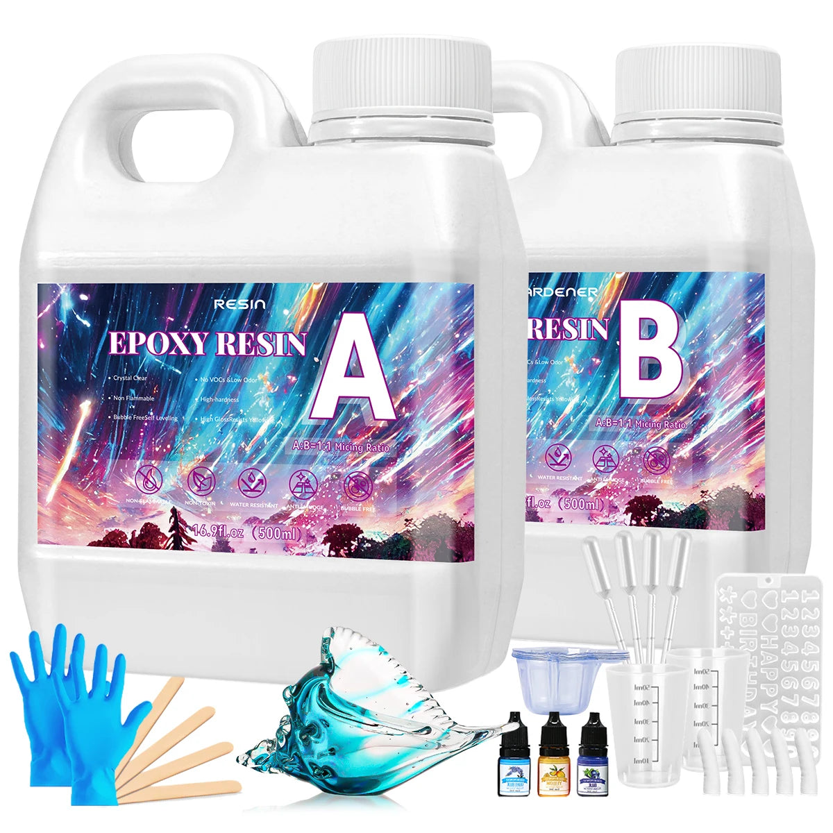 Resina Epoxi Autonivelante 500ML | Sin Burbujas | Mesas de Río y Joyería DIY ✨