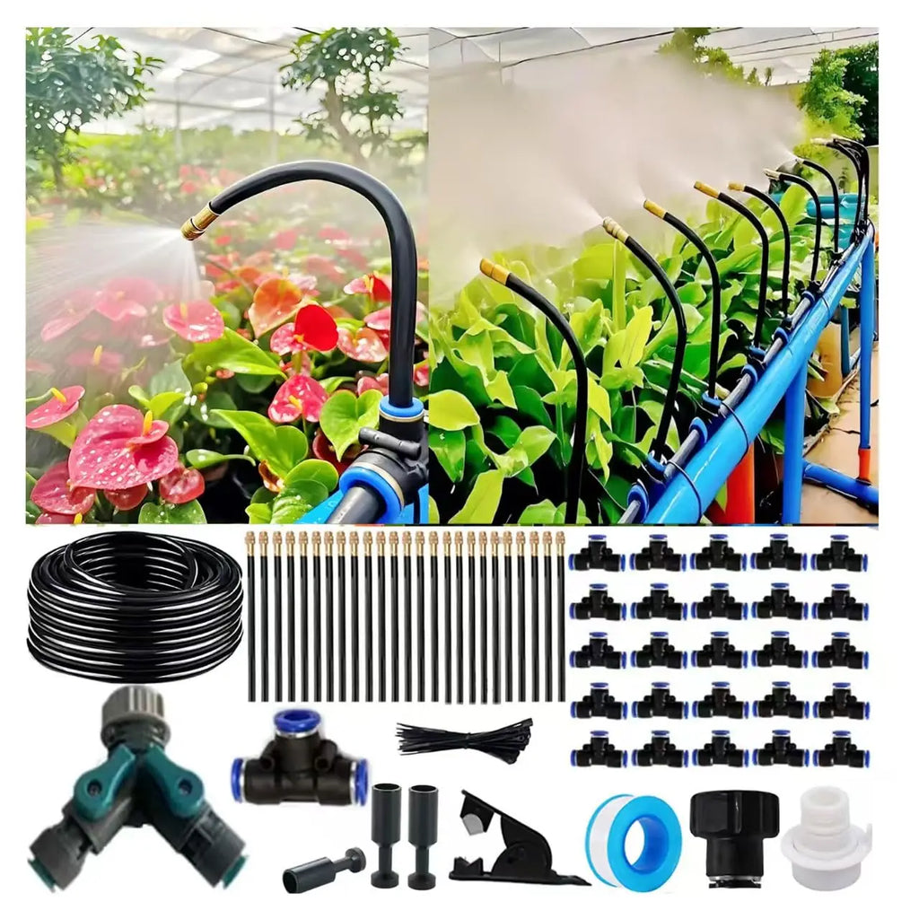Automatic Drip Irrigation Kit for Potted Plants, 360° Adjustable Sprinklers, Quick Connect Tubing for Garden & Balcony
