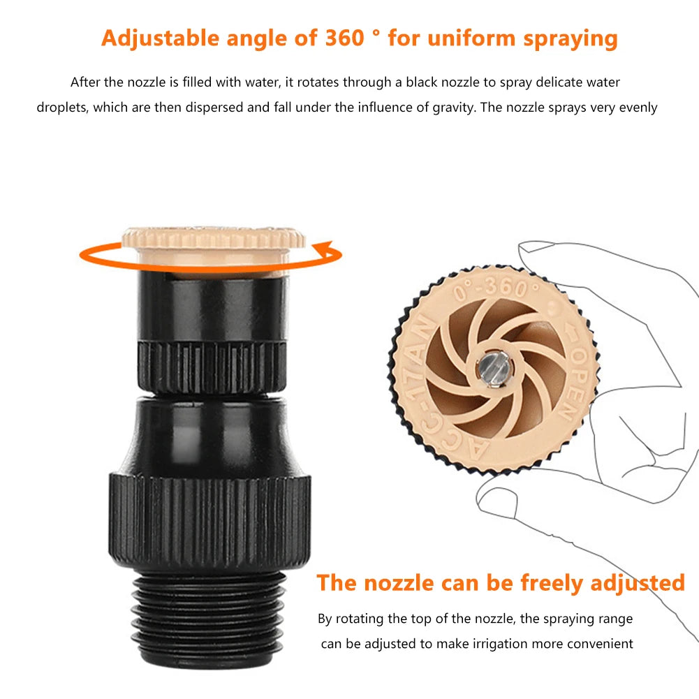 Outdoor Misting Cooling System Adjustable Rotating Watering Sprayer Garden Metal Irrigation Sprinkler Watering Irrigation Tool