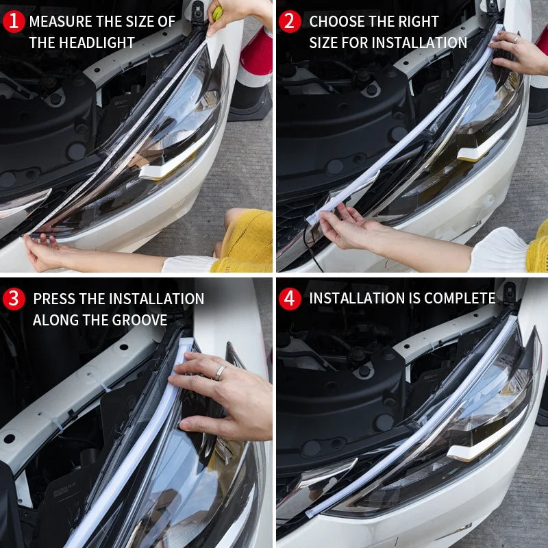 Par Tiras LED DRL 12V | Intermitente Secuencial Switchback | 30/45/60cm | Impermeable | Universal Auto