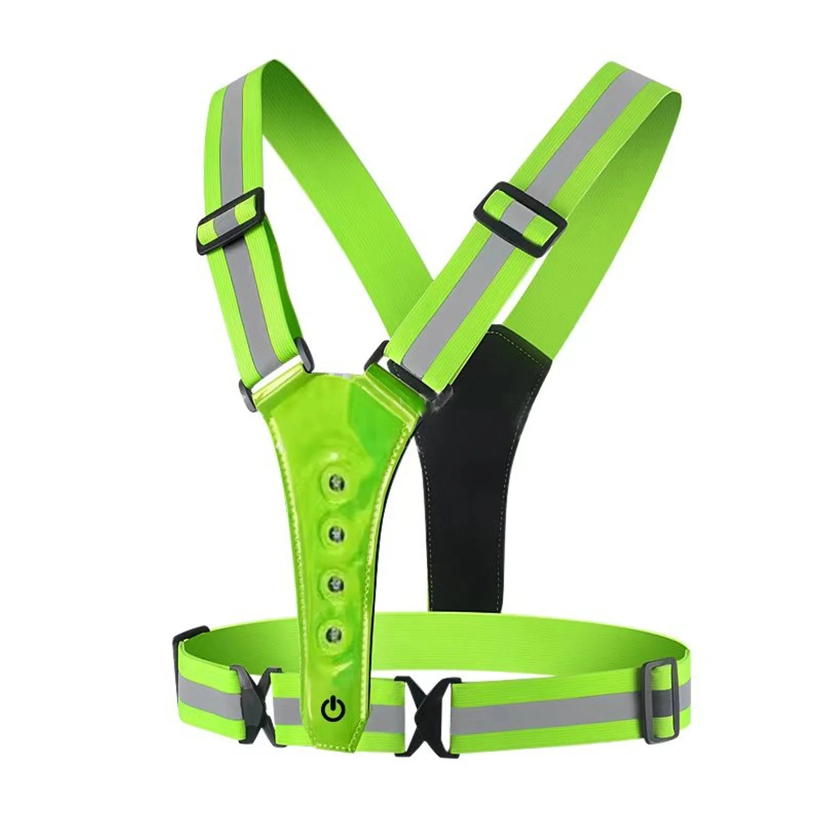 LED Cycling Vest Sports High Visibility Outdoor Running Cycling Reflective Safety Vest Adjustable Elastic Strap Reflective Belt