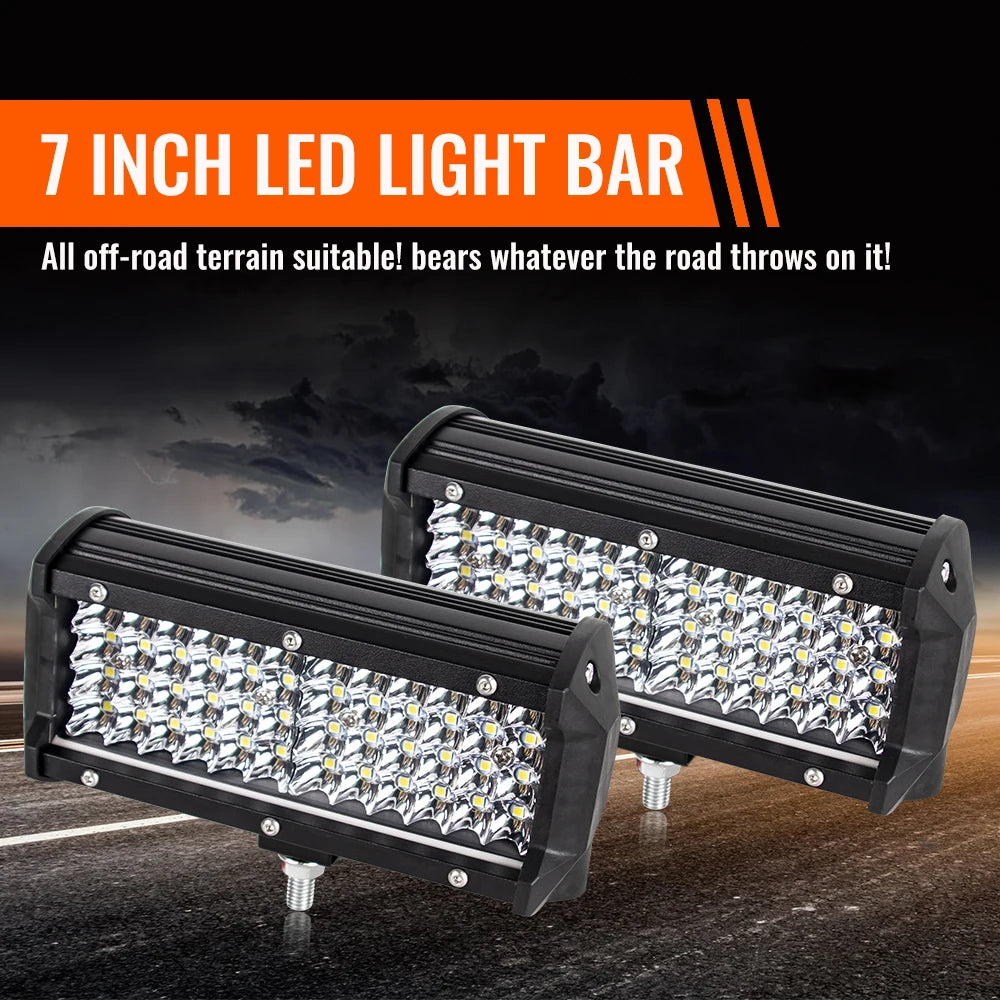 Barra LED Off Road 120W Combo | IP68+ | 6500K | 12V/24V | Camión, Tractor, Barco, SUV y ATV 4x4